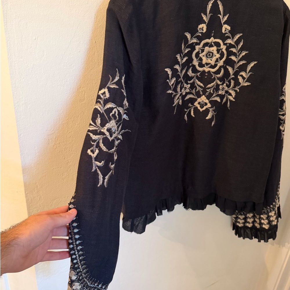 Free People dark blue Embroidered Jacket - Picture 4 of 7